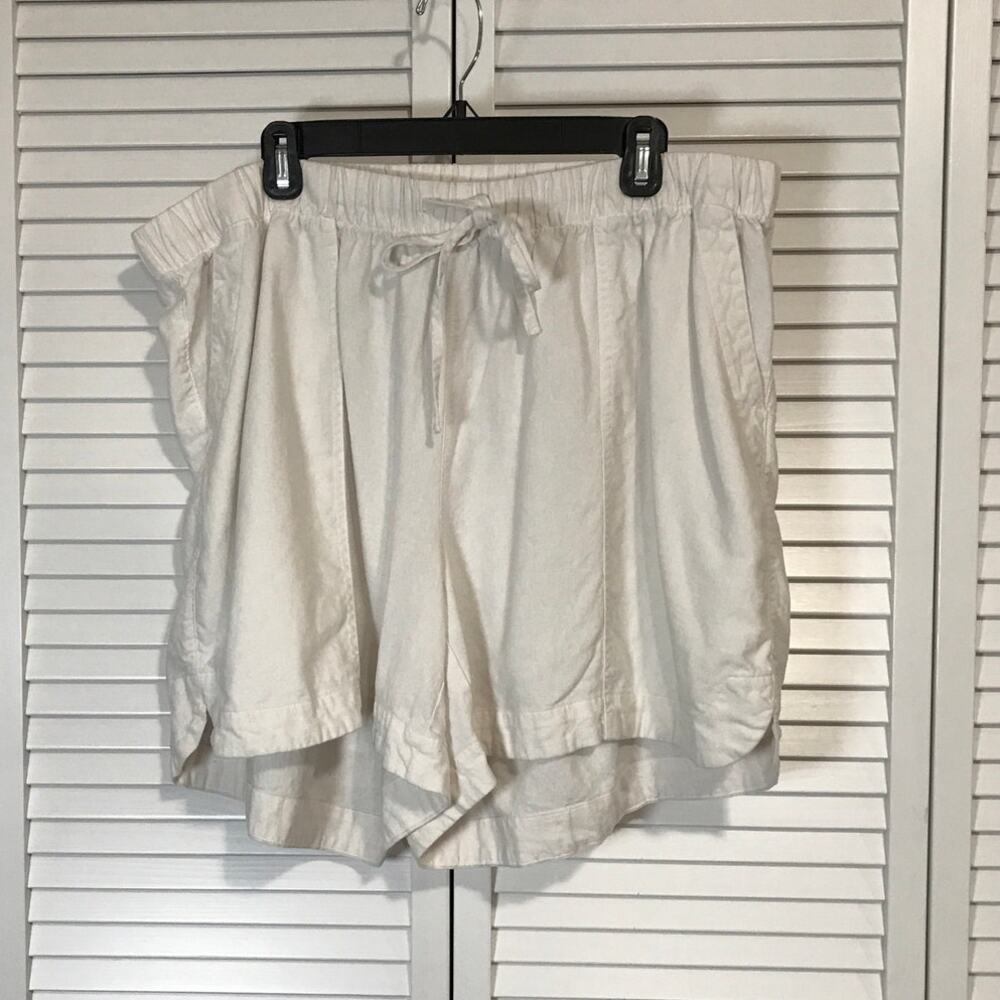 Universal Thread White Summer Linen-Blend Pull-on Relaxed Fit Shorts Women 1X